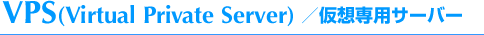 VPS(Virtual Private Server)／仮想専用サーバー